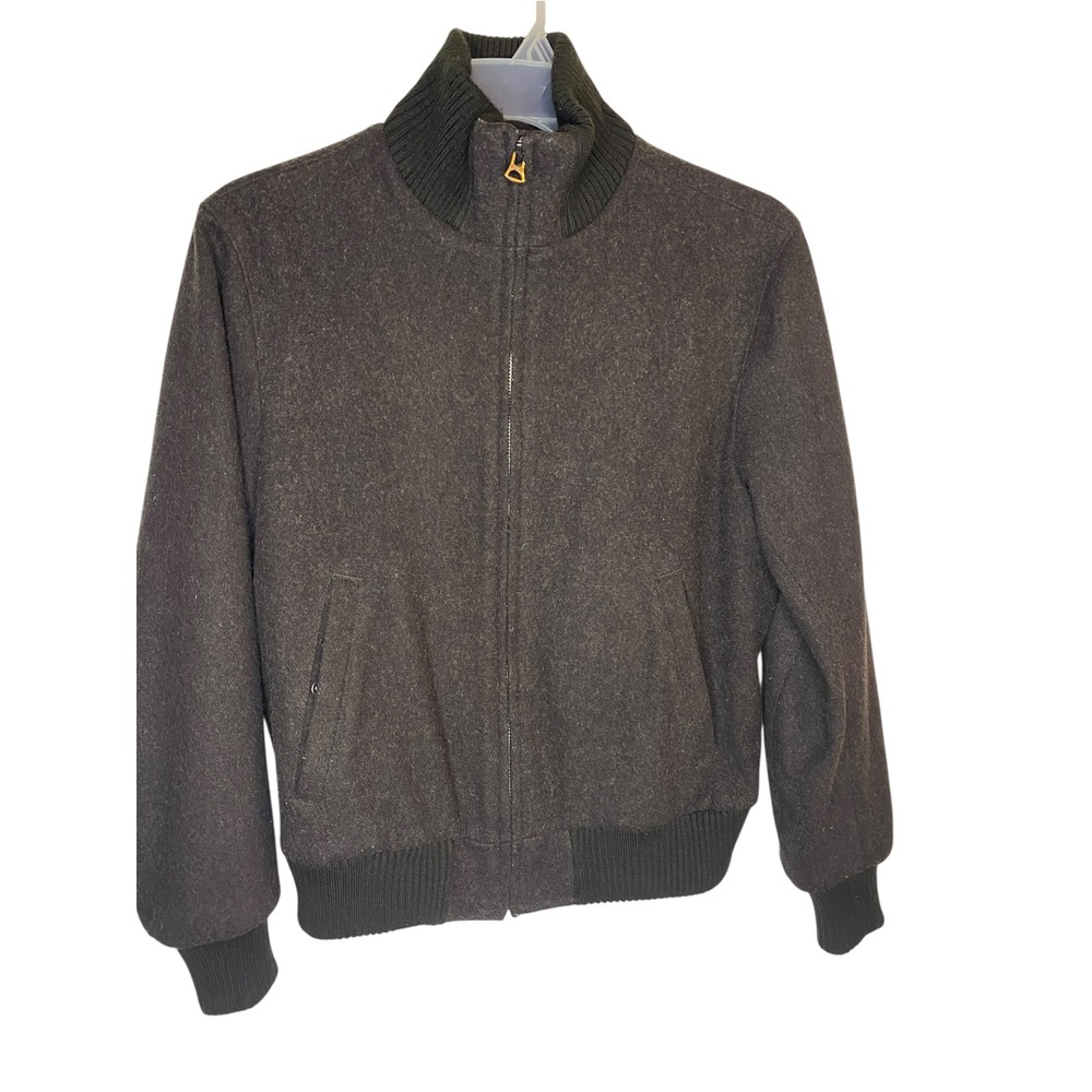 Gap Mens Grey Tweed Wool Bomber Jacket Full Zip Size Small